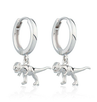 SCREAM PRETTY T-REX CHARM HOOP EARRINGS