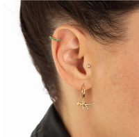 SCREAM PRETTY T-REX CHARM HOOP EARRINGS