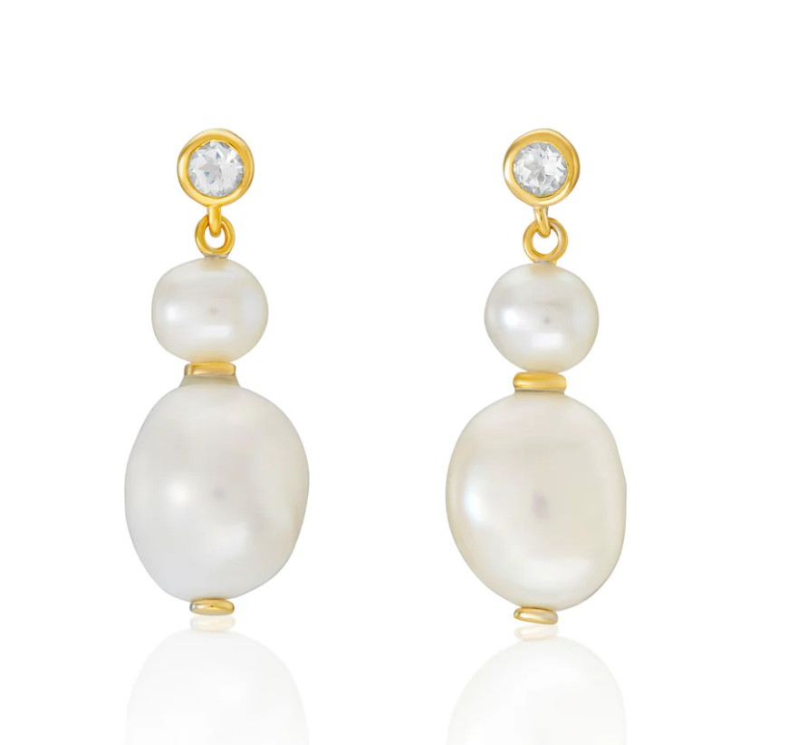 V BY LAURA VANN EVE BAROQUE PEARL EARRINGS