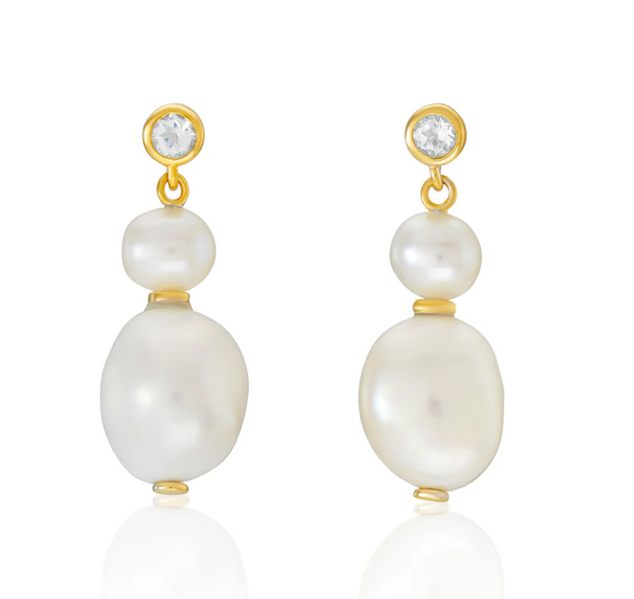 V BY LAURA VANN EVE BAROQUE PEARL EARRINGS
