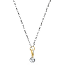 V BY LAURA VANN BRILLIANT CUT CHARM ON CARRIER CHAIN NECKLACE