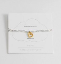 ESTELLA BARTLETT DOUBLE BEADED HEART CONNECTOR BRACELET