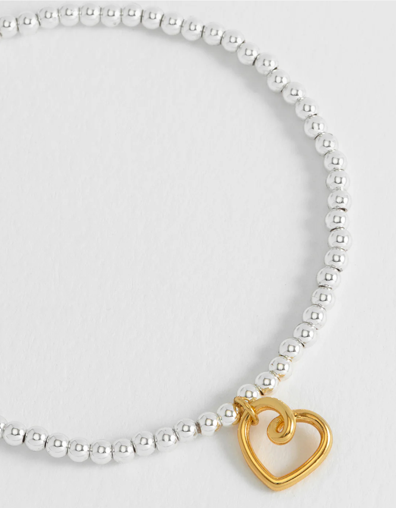 ESTELLA BARTLETT DOUBLE BEADED HEART CONNECTOR BRACELET