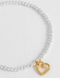 ESTELLA BARTLETT DOUBLE BEADED HEART CONNECTOR BRACELET