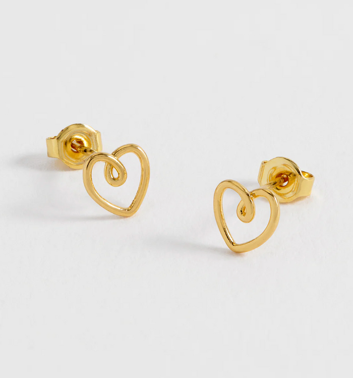 ESTELLA BARTLETT DOODLE HEART STUD EARRINGS