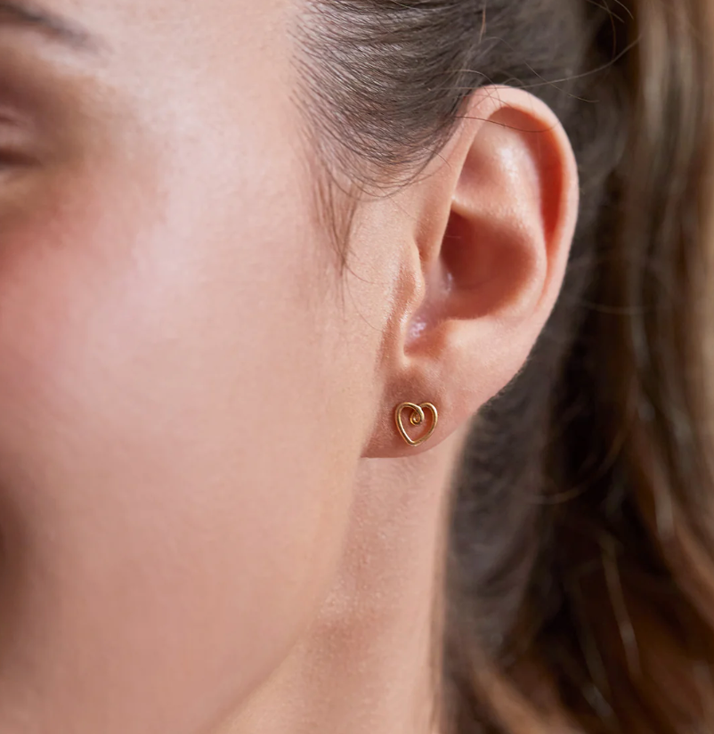 ESTELLA BARTLETT DOODLE HEART STUD EARRINGS