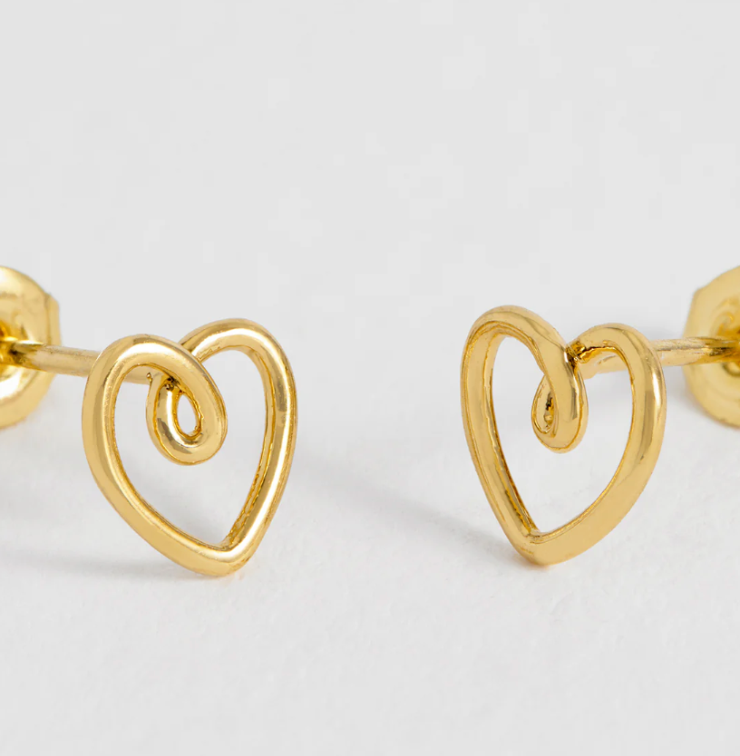 ESTELLA BARTLETT DOODLE HEART STUD EARRINGS