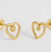 ESTELLA BARTLETT DOODLE HEART STUD EARRINGS