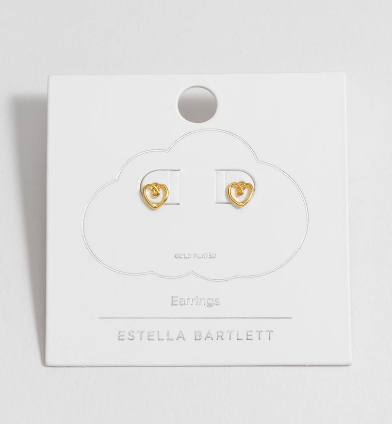 ESTELLA BARTLETT DOODLE HEART STUD EARRINGS