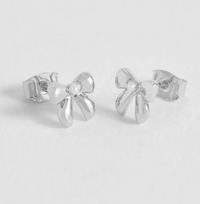ESTELLA BARTLETT PEARL BOW STUD EARRINGS