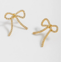 ESTELLA BARTLETT BOW TENNIS CHAIN EARRINGS