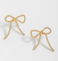 ESTELLA BARTLETT BOW TENNIS CHAIN EARRINGS