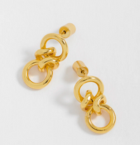 ESTELLA BARTLETT KNOTTED DOUBLE DROP HOOP EARRINGS