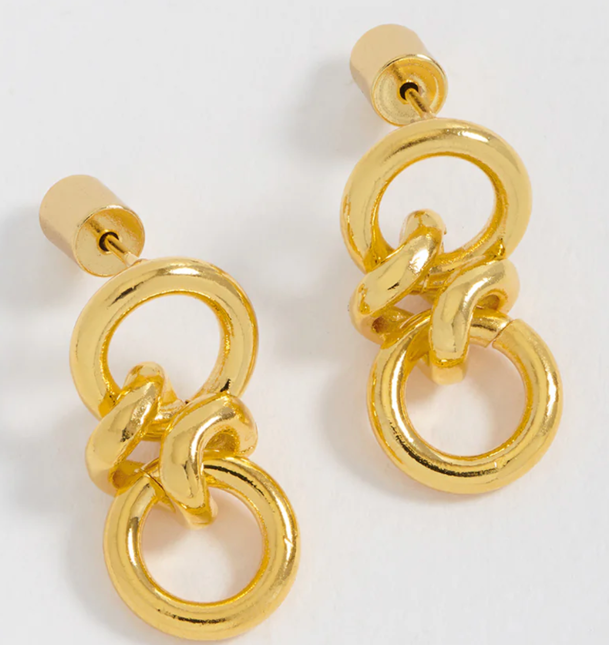 ESTELLA BARTLETT KNOTTED DOUBLE DROP HOOP EARRINGS