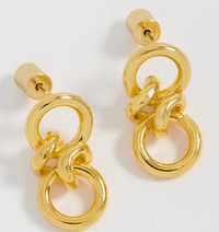 ESTELLA BARTLETT KNOTTED DOUBLE DROP HOOP EARRINGS