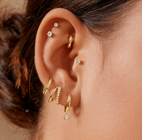 ANIA HAIE CUBIC ZIRCONIA DROP HUGGIE HOOP EARRINGS