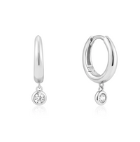 ANIA HAIE CUBIC ZIRCONIA DROP HUGGIE HOOP EARRINGS