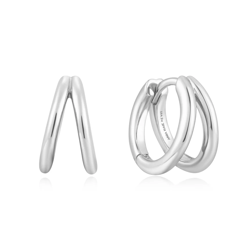 ANIA HAIE DOUBLE HUGGIE HOOP EARRINGS