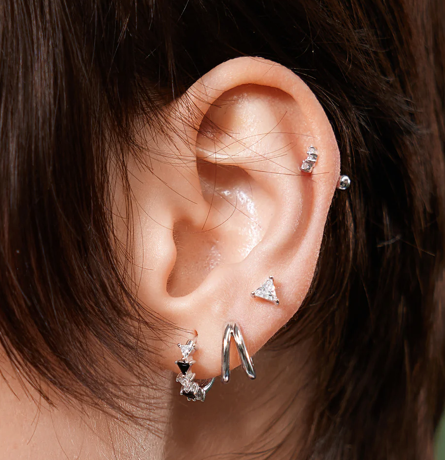 ANIA HAIE DOUBLE HUGGIE HOOP EARRINGS