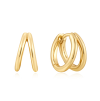 ANIA HAIE DOUBLE HUGGIE HOOP EARRINGS
