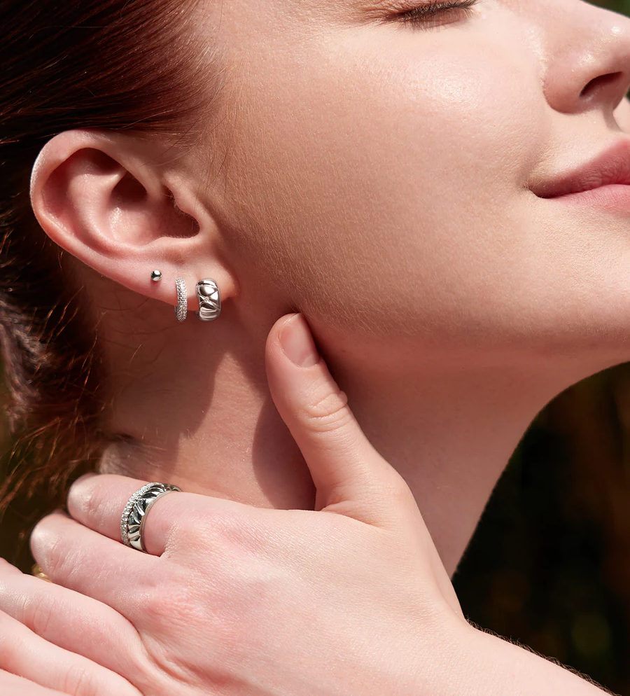 ANIA HAIE PAVE HUGGIE HOOP EARRINGS