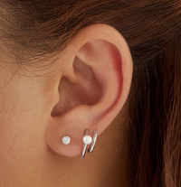 ANIA HAIE PARALLEL DUO PEARL HUGGIE EARRINGS