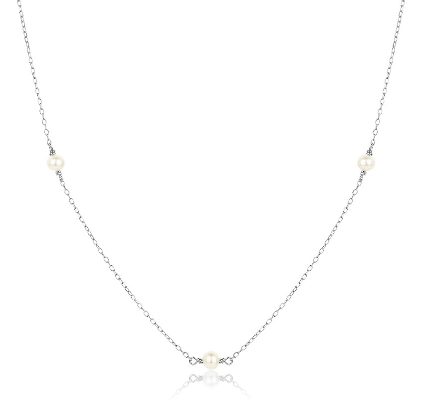 CLAUDIA BRADBY THREE PEARL FINE CHOKER STYLE NECKLACE