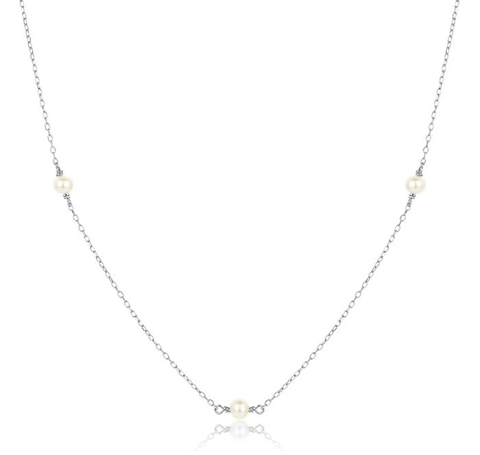 CLAUDIA BRADBY THREE PEARL FINE CHOKER STYLE NECKLACE