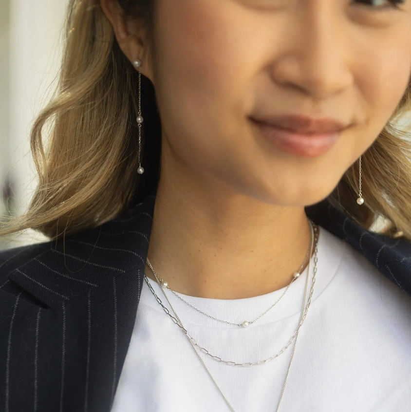 CLAUDIA BRADBY THREE PEARL FINE CHOKER STYLE NECKLACE