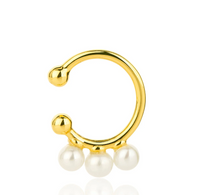 CLAUDIA BRADBY 3 PEARL DAINTY MERMAID EAR CLIMBER