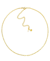 CLAUDIA BRADBY PAPERCLIP LAYERING CHAIN, WITH PEARL CHARM NECKLACE