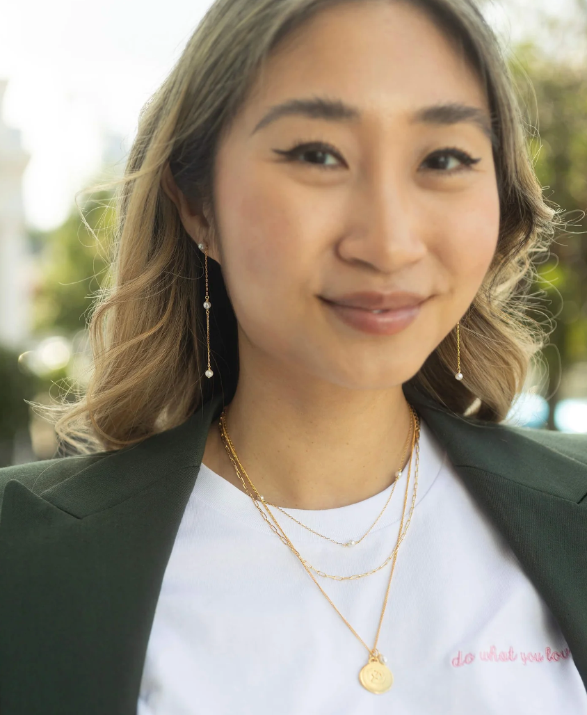 CLAUDIA BRADBY PAPERCLIP LAYERING CHAIN, WITH PEARL CHARM NECKLACE