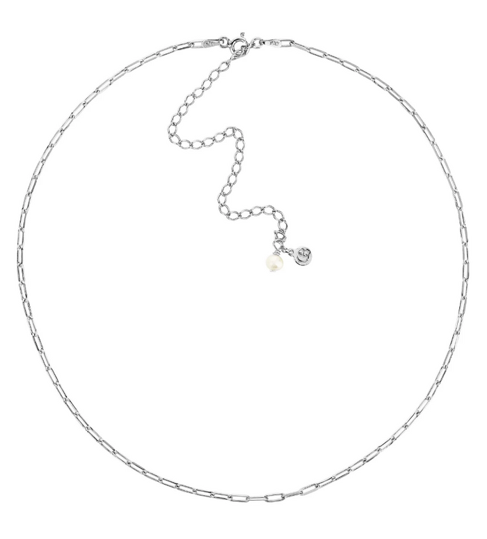 CLAUDIA BRADBY PAPERCLIP LAYERING CHAIN, WITH PEARL CHARM NECKLACE
