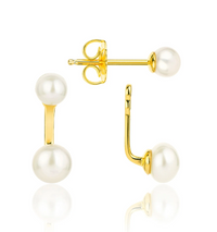 CLAUDIA BRADBY MERMAID MINI SILVER AND PEARL DUO EARRINGS