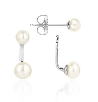 CLAUDIA BRADBY MERMAID MINI SILVER AND PEARL DUO EARRINGS