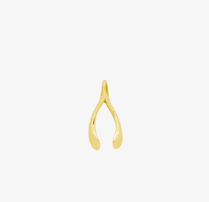 KATIE MULLALLY 9CT GOLD TINY WISHBONE NECKLACE