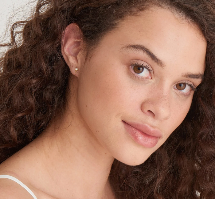 ANIA HAIE GOLD KEY SPARKLE STUD EARRING