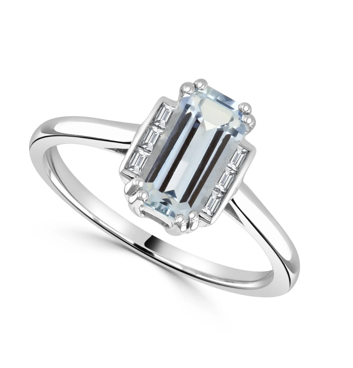 LAST NIGHT I DREAMT HARRIET OCTAGON AQUA AND DIAMOND RING