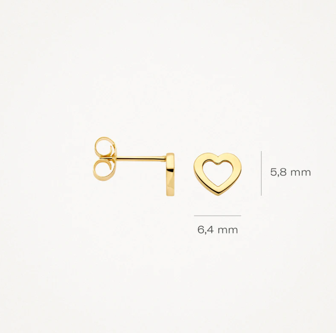 BLUSH 14K YELLOW GOLD OPEN HEART STUD EARRINGS
