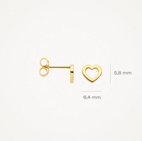 BLUSH 14K YELLOW GOLD OPEN HEART STUD EARRINGS