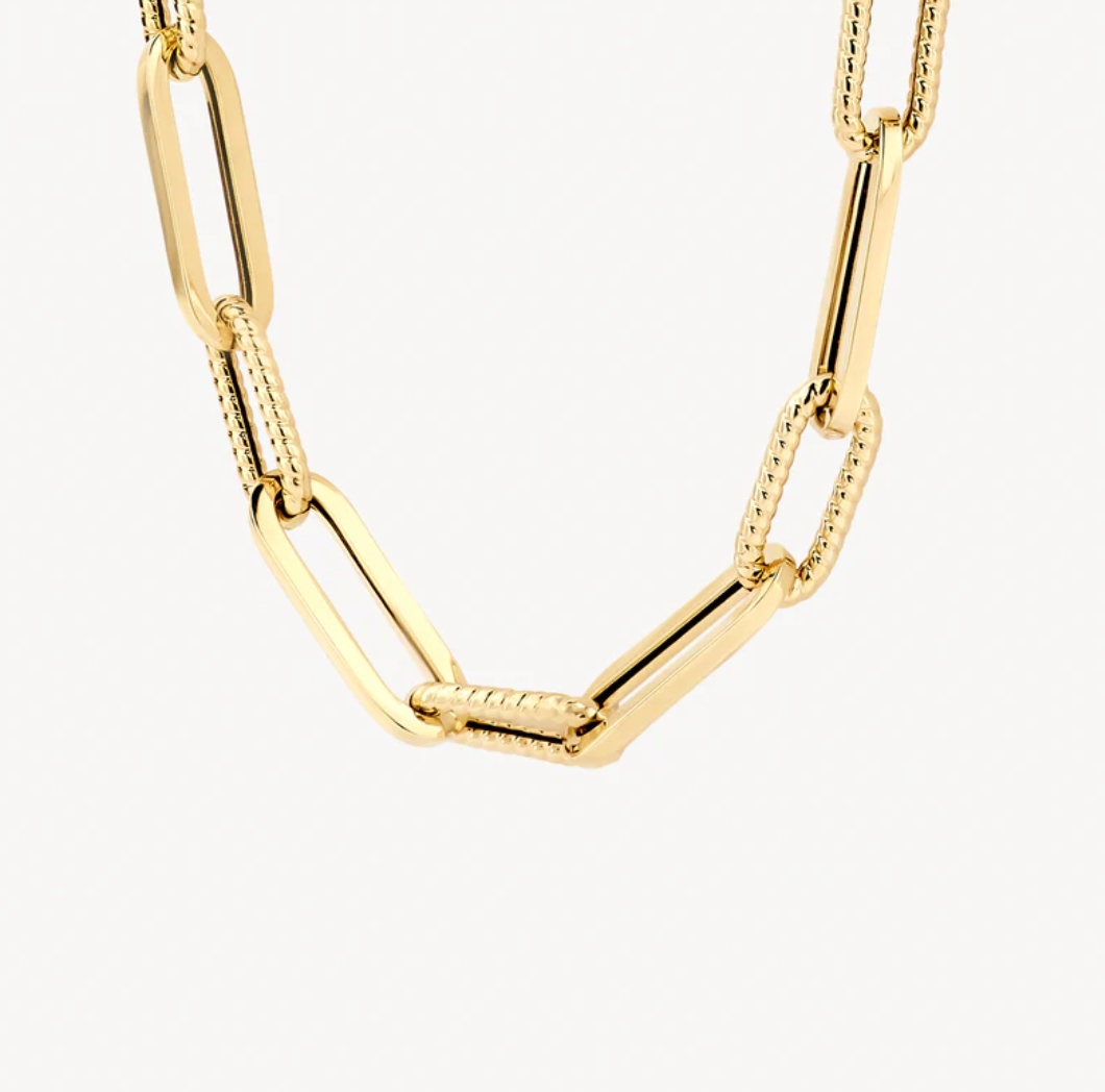 BLUSH 14K GOLD SMOOTH & ROPE LINK NECKLACE