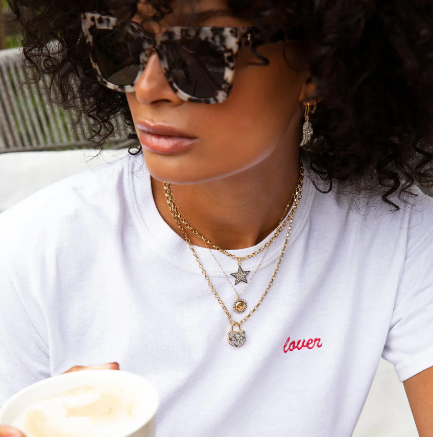 KIRSTIE LE MARQUE DIAMOND CLASSIC CHUNKY STAR NECKLACE