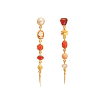 GRAINNE MORTON FIVE CHARM CAMEO VICTORIAN DROP EARRINGS