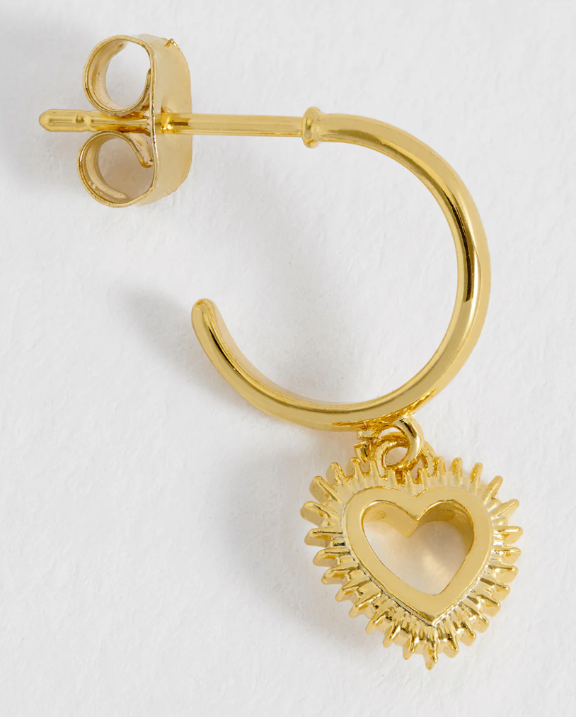 ESTELLA BARTLETT HEART BURST DROP HOOP EARRINGS
