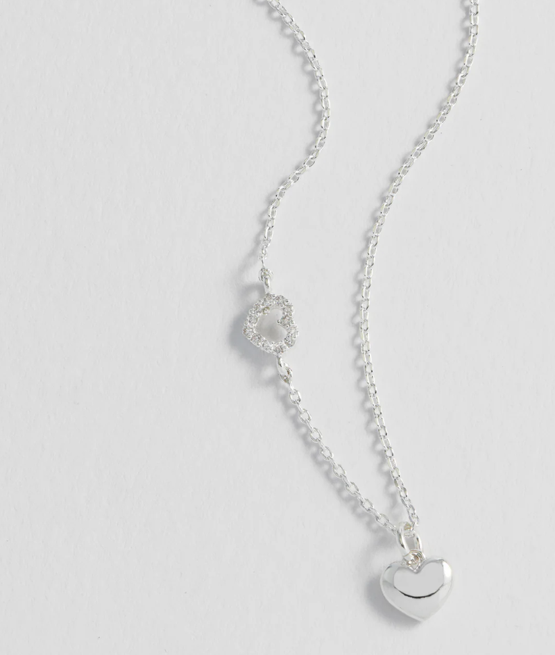 ESTELLA BARTLETT HEART CHARM OPEN CZ NECKLACE