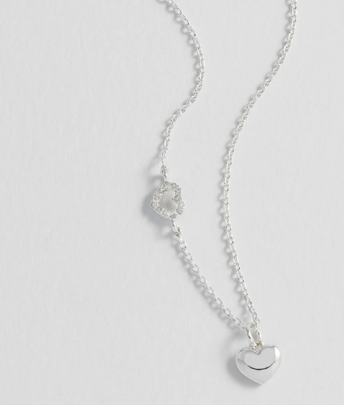 ESTELLA BARTLETT HEART CHARM OPEN CZ NECKLACE