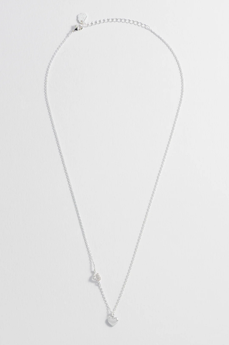ESTELLA BARTLETT HEART CHARM OPEN CZ NECKLACE