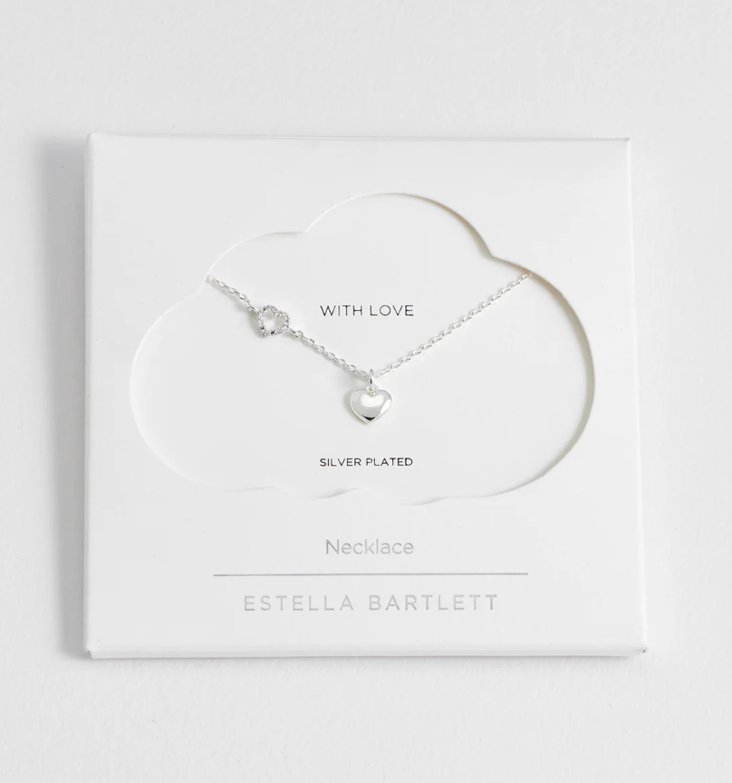 ESTELLA BARTLETT HEART CHARM OPEN CZ NECKLACE