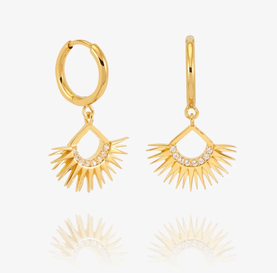 RACHEL JACKSON RISING SUN HUGGIE HOOP EARRINGS