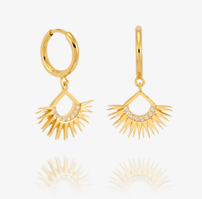 RACHEL JACKSON RISING SUN HUGGIE HOOP EARRINGS